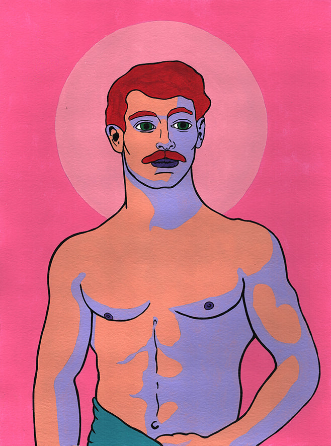 "Strongman on pink" - Fine art print