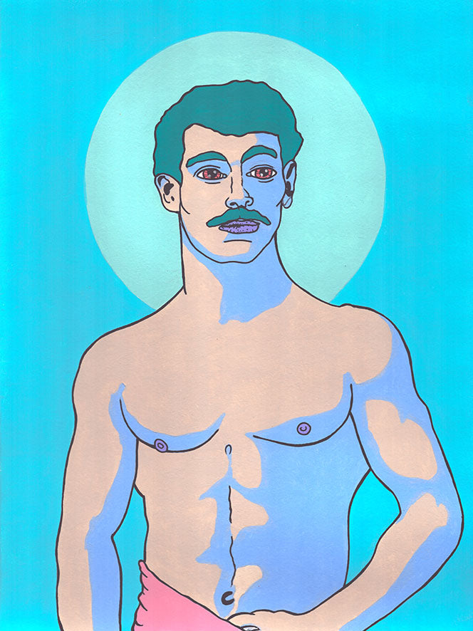 "Strongman in blue" - Fine art print.